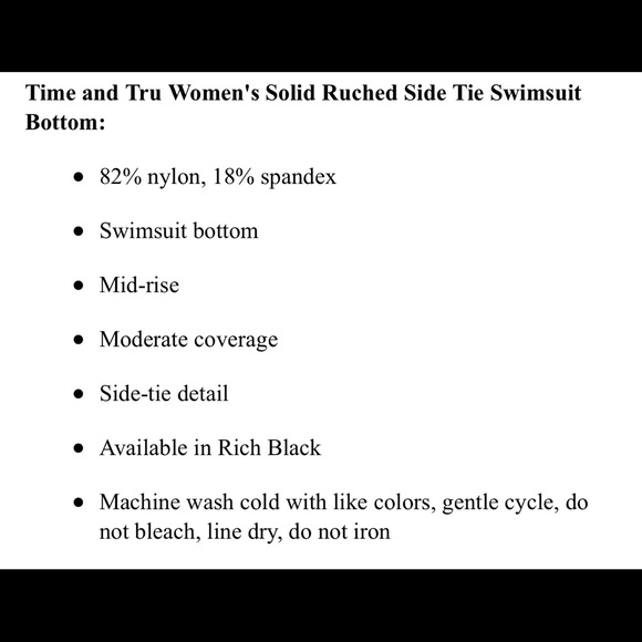 💜Time and Tru women’s Solid Ruched SwimsuitBottom - Picture 5 of 5